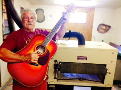 John Mannino makes extraordinary guitars with his Woodmaster Drum Sander